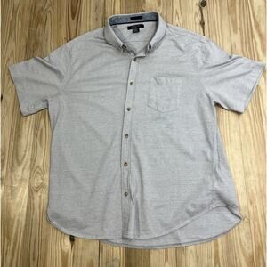 Mark Law Luxury Men's 100% Cotton Short Sleeve Button Up Knit Shirt Biege XXL